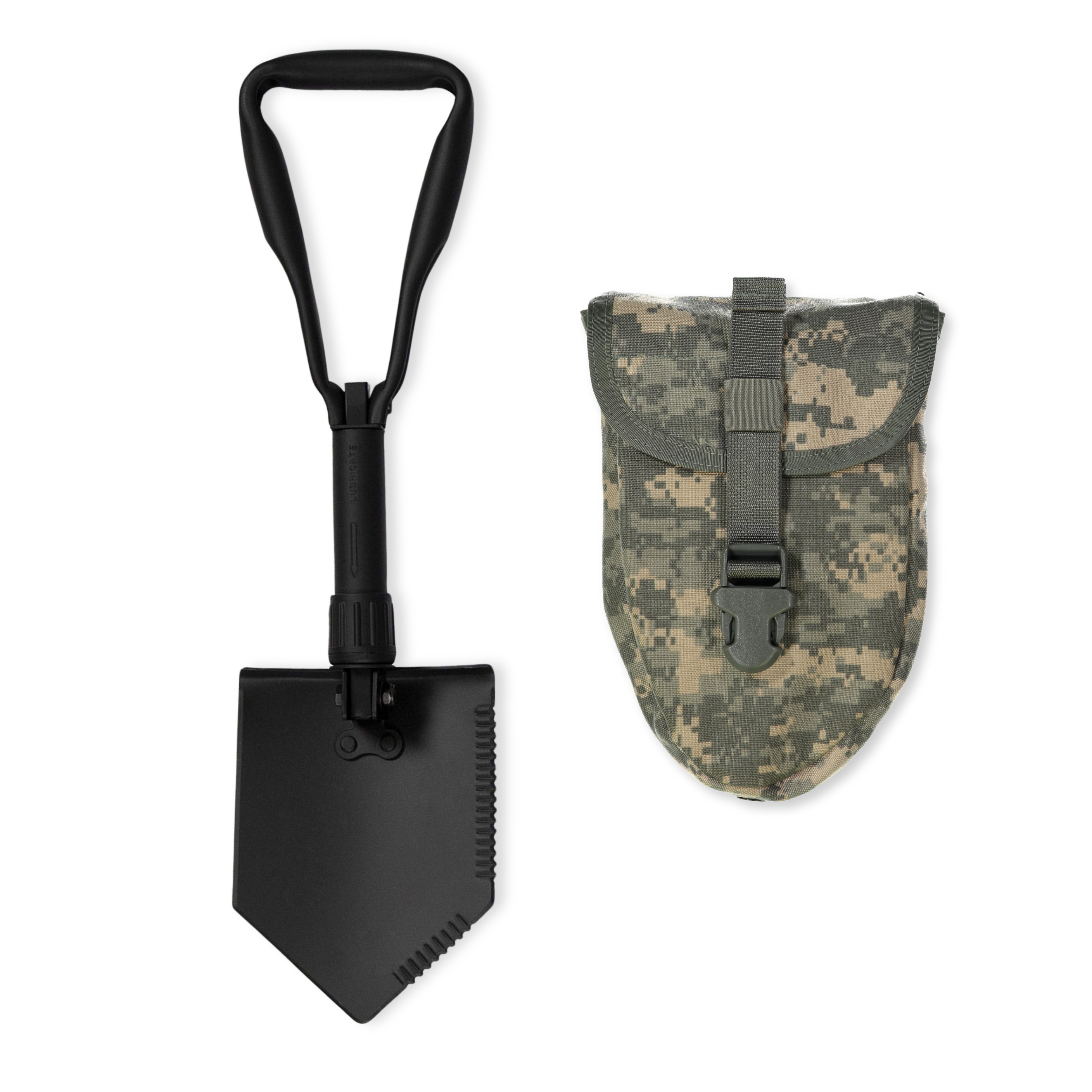 US GI Folding E-Tool Shovel (Used) with Cover – McGuire Army Navy