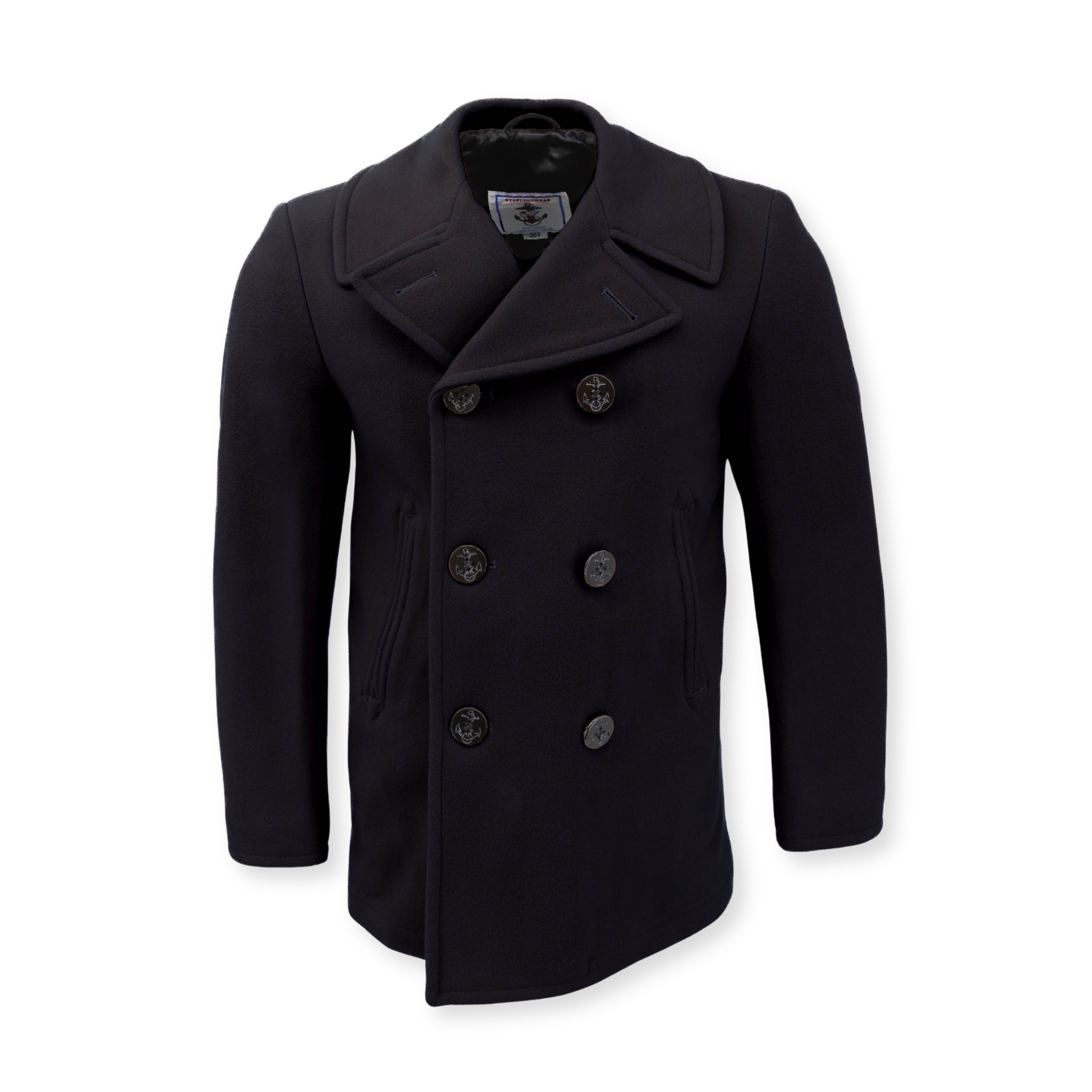 Men's Navigator Wool Peacoat— Black – McGuire Army Navy