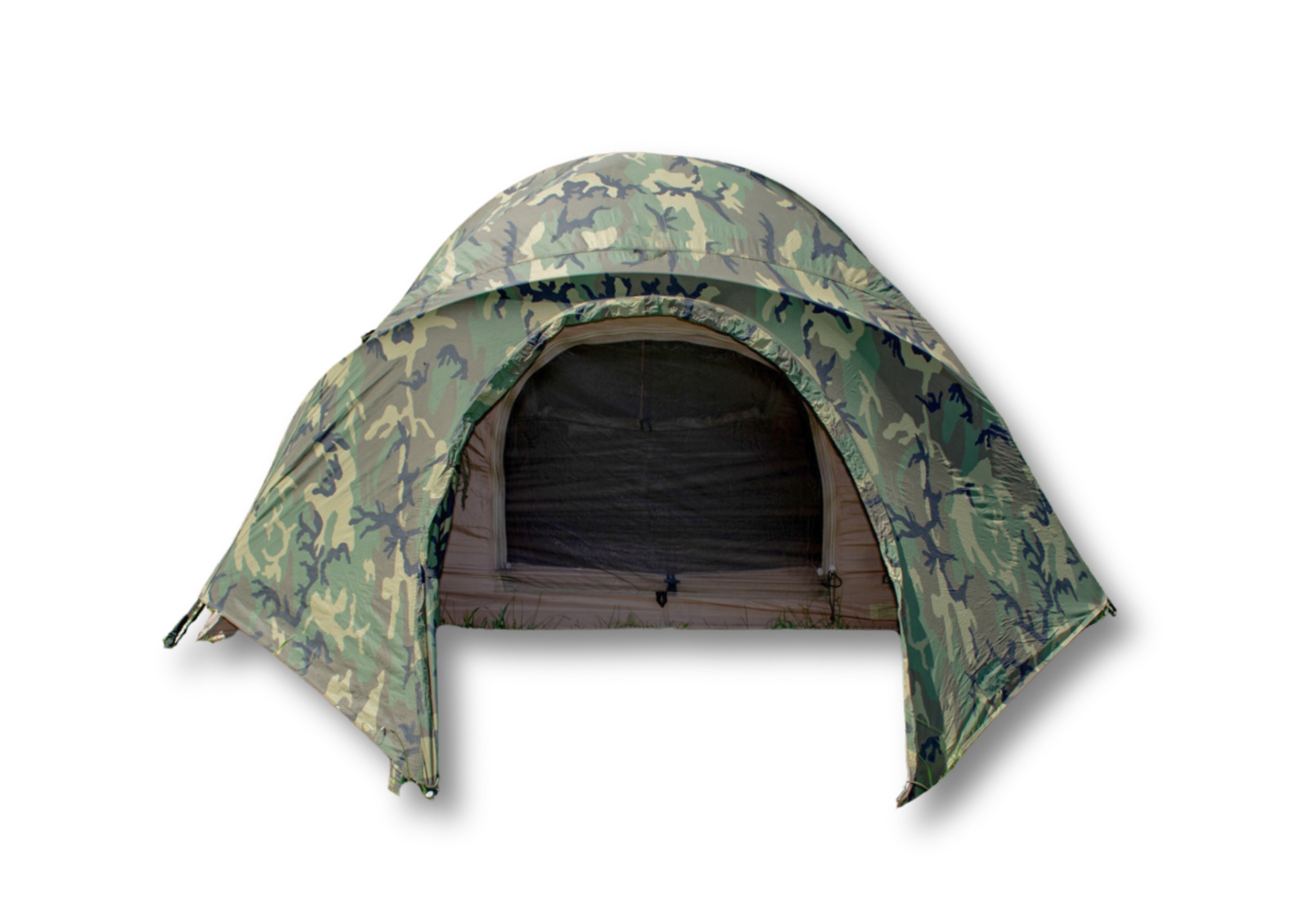 Two-Person Combat Tent, Woodland Camo - Used