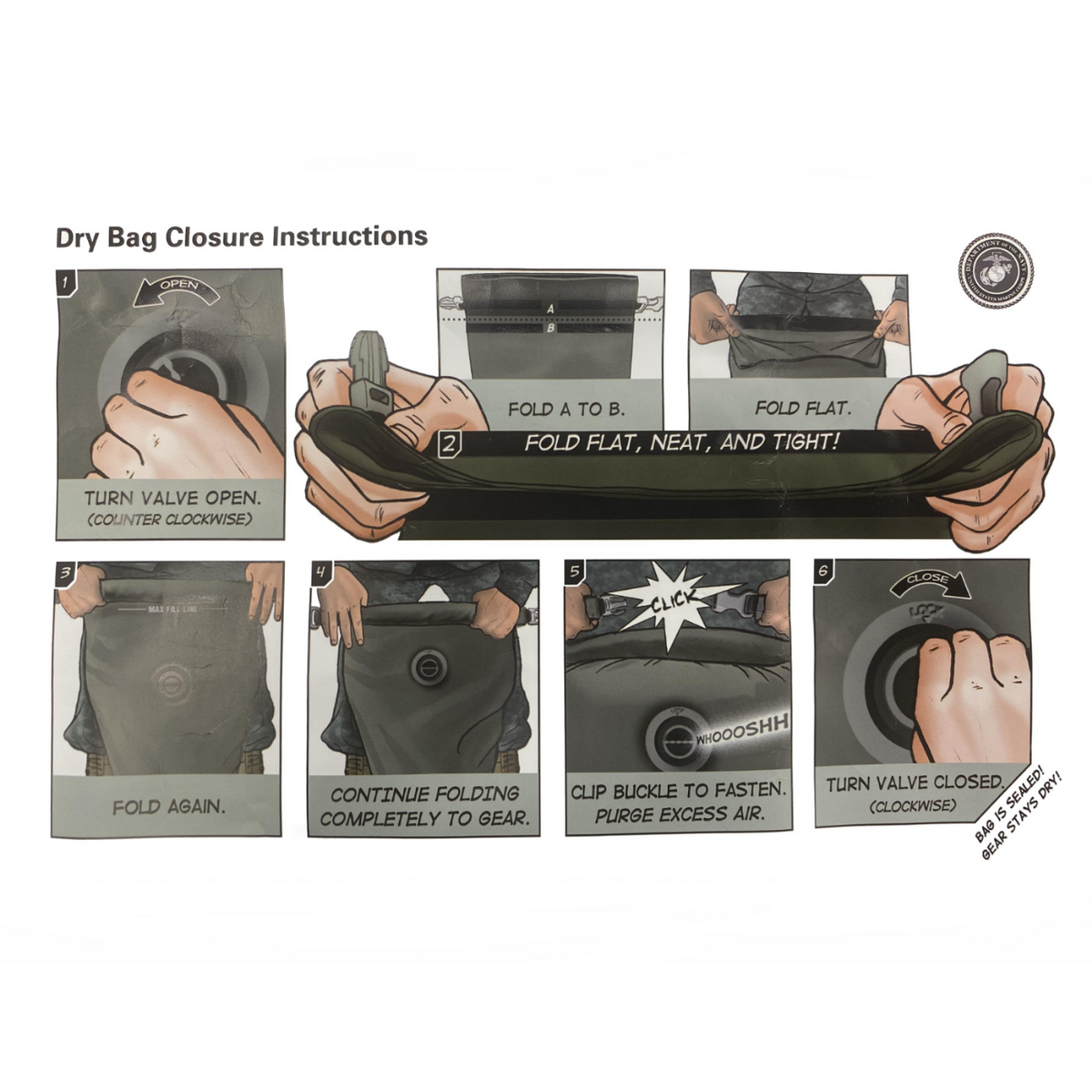 GI USMC ILBE Main Pack 65L Dry Bag— Used – McGuire Army Navy