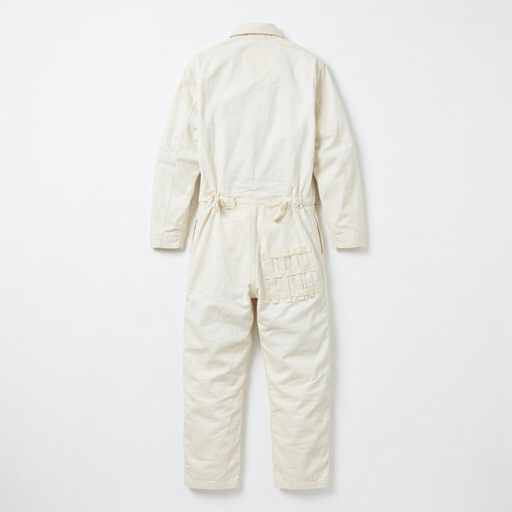 Vintage G.I. Explosive Handler's Coveralls – White Cotton Sateen, 1970s, NOS