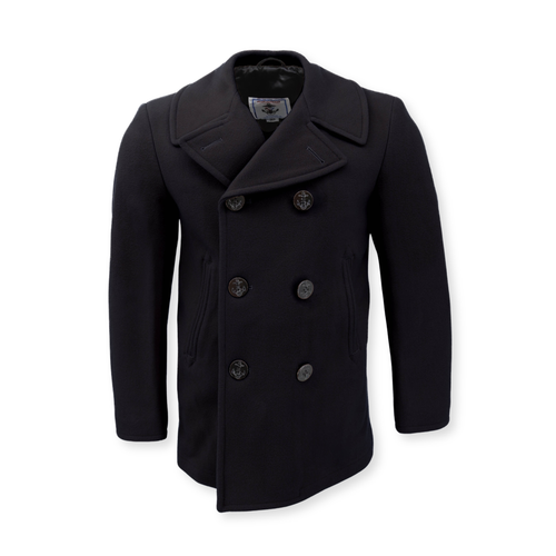 Men's Navigator Wool Peacoat, Black Melton | McGuire Army Navy