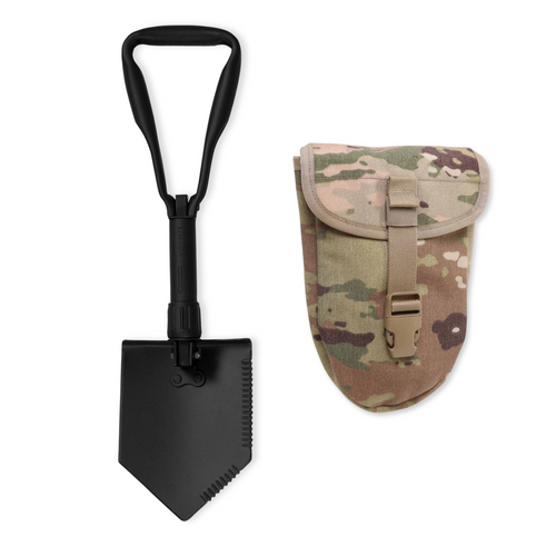 US GI Folding E-Tool Shovel (Used) with Cover, Multicam
