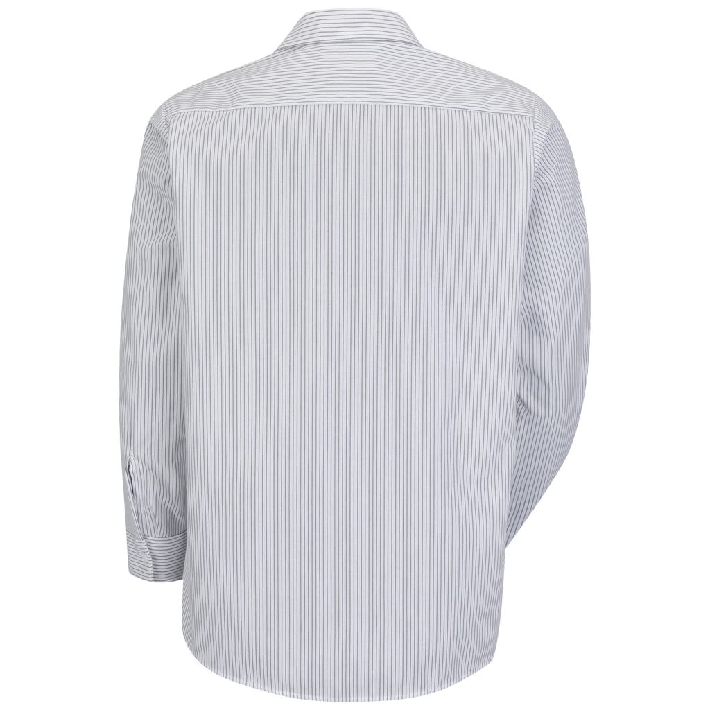 PolyCotton Stripe Work Shirt L/S, Blue/White