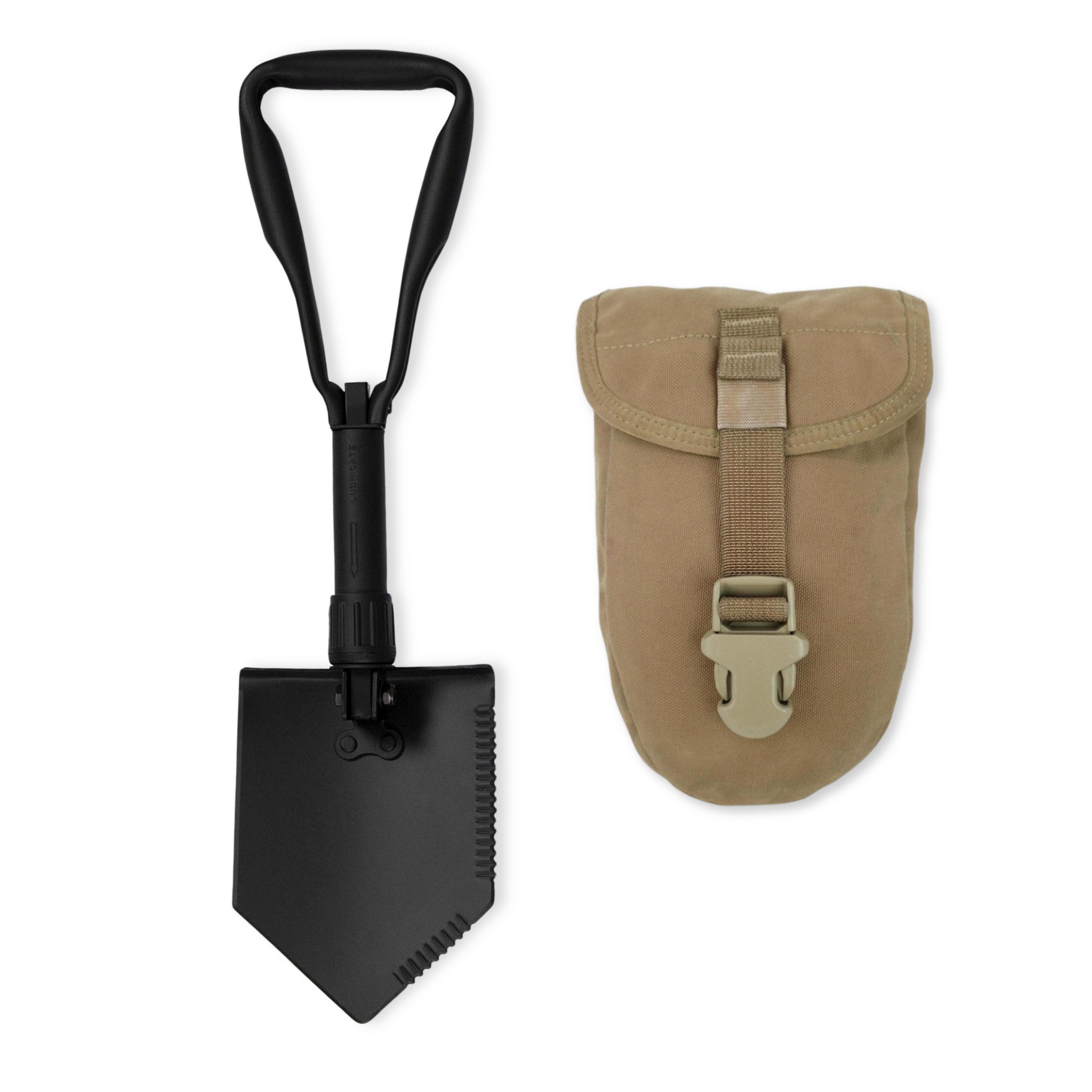 US GI Folding E-Tool Shovel (Used) with Cover – McGuire Army Navy