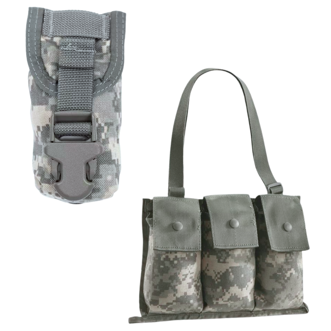 Lot D'équipement Militaire US Army - Gilet De Combat UCP ACU MOLLE + Sac à Dos + Poches - 12 Pièces - Occasion