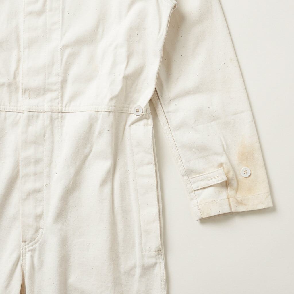 Vintage G.I. Explosive Handler's Coveralls – White Cotton Sateen, 1970s, NOS