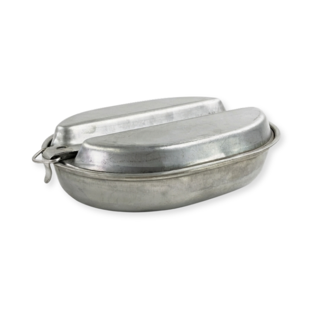 Vintage 1940s GI Mess Kit – WWII Era, Stainless Steel, Used