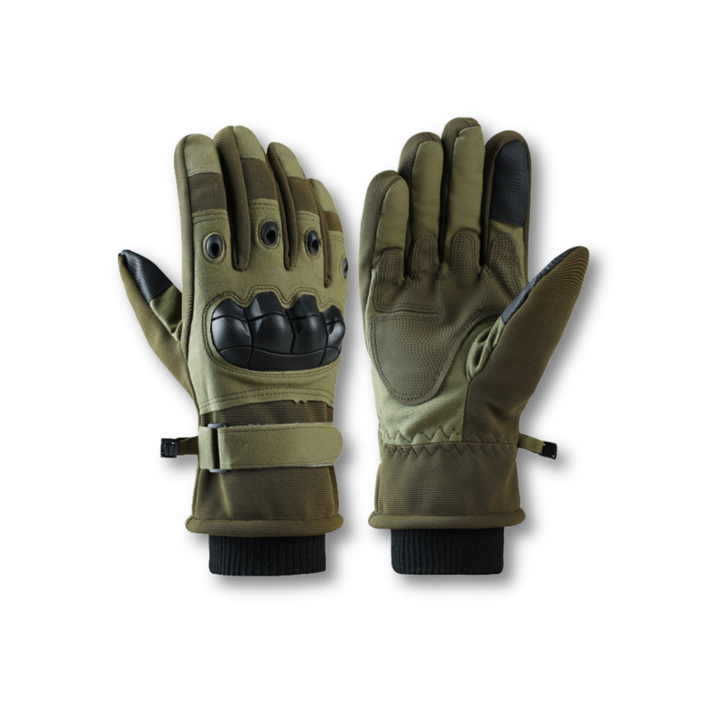 Hard Knuckle Full Finger Gloves W/ Fleece Lining, OD