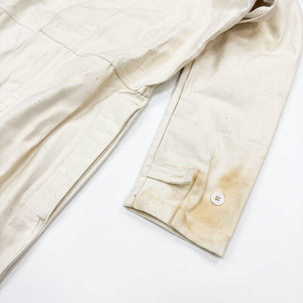 Vintage G.I. Explosive Handler's Coveralls – White Cotton Sateen, 1970s, NOS