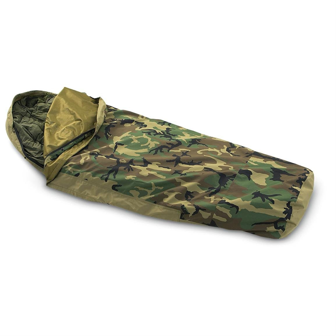 GI 4 Piece Modular Sleep System (MSS), Woodland Camouflage, Like