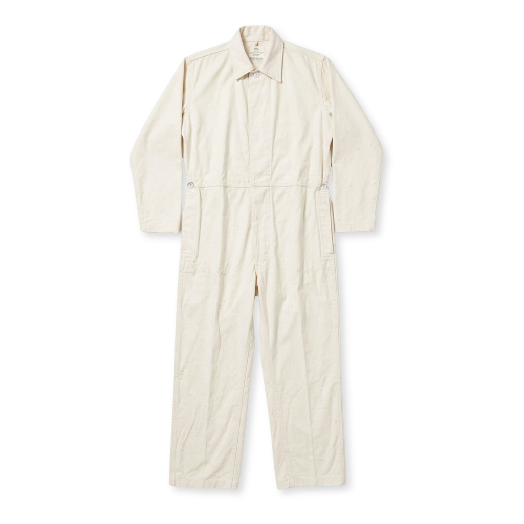 Vintage G.I. Explosive Handler's Coveralls – White Cotton Sateen, 1970s, NOS