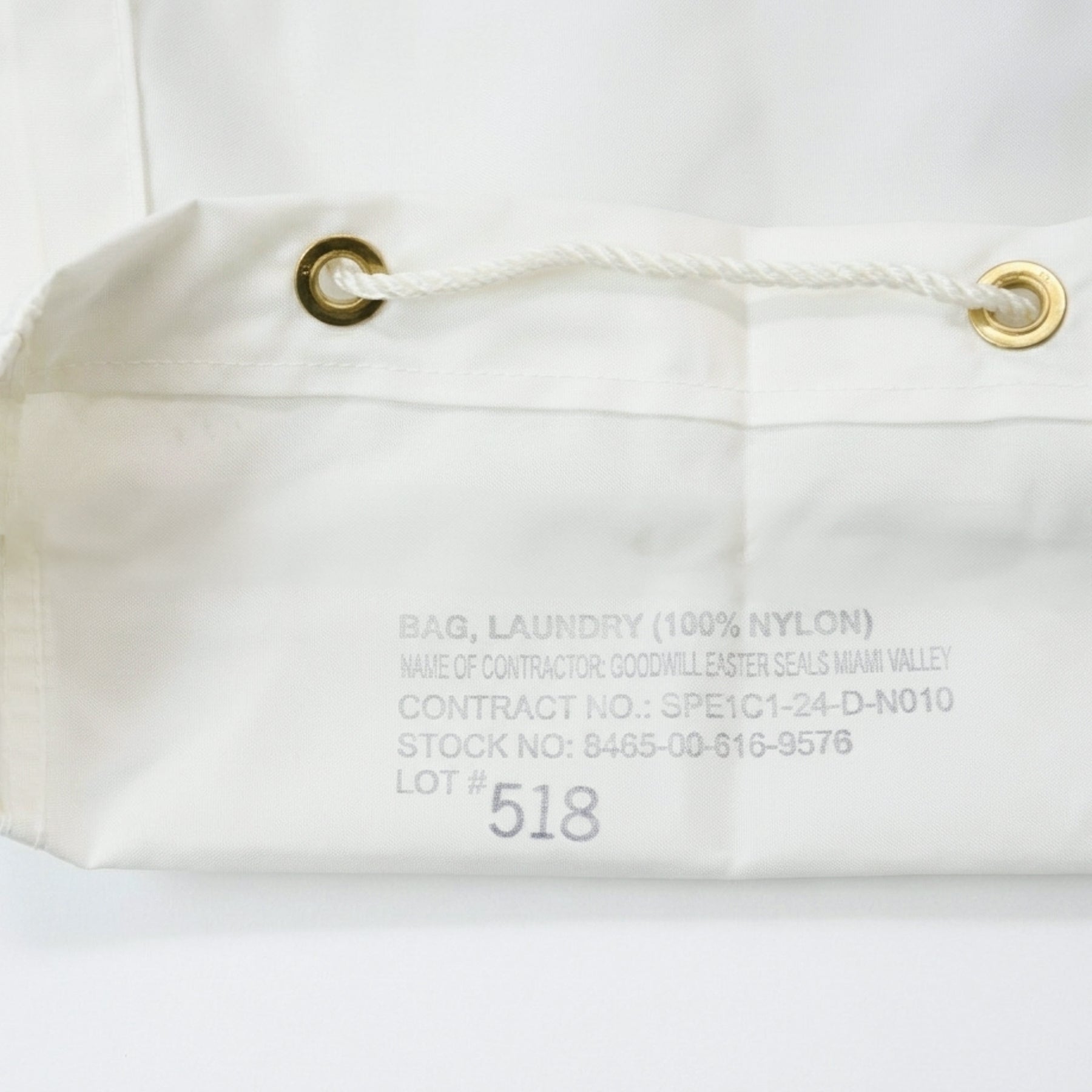 GI Nylon Laundry Bag, White USA-Made | McGuire Army Navy