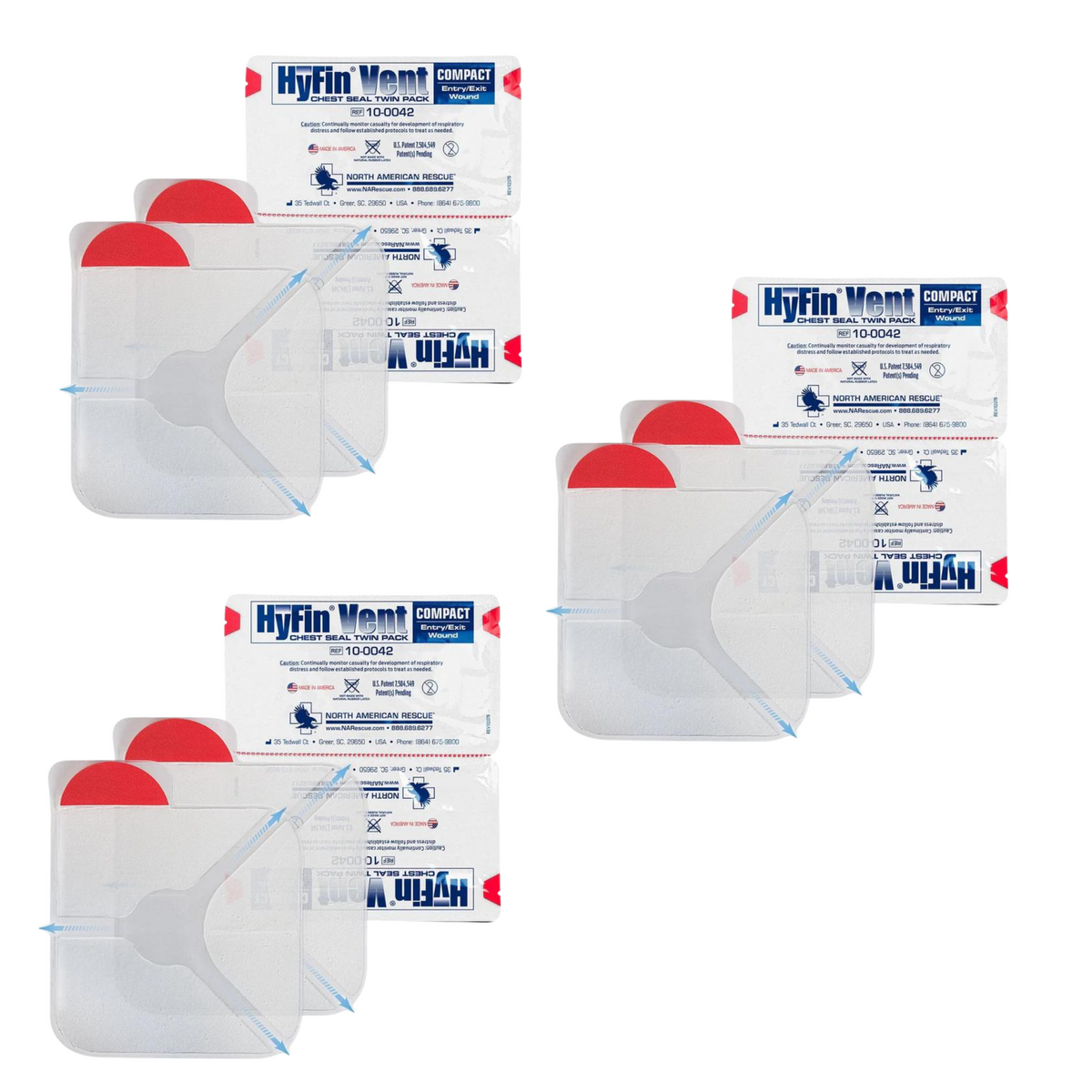 GI HyFin Vent Compact Chest Seal, Twin Pack —3 Pack McGuire Army Navy