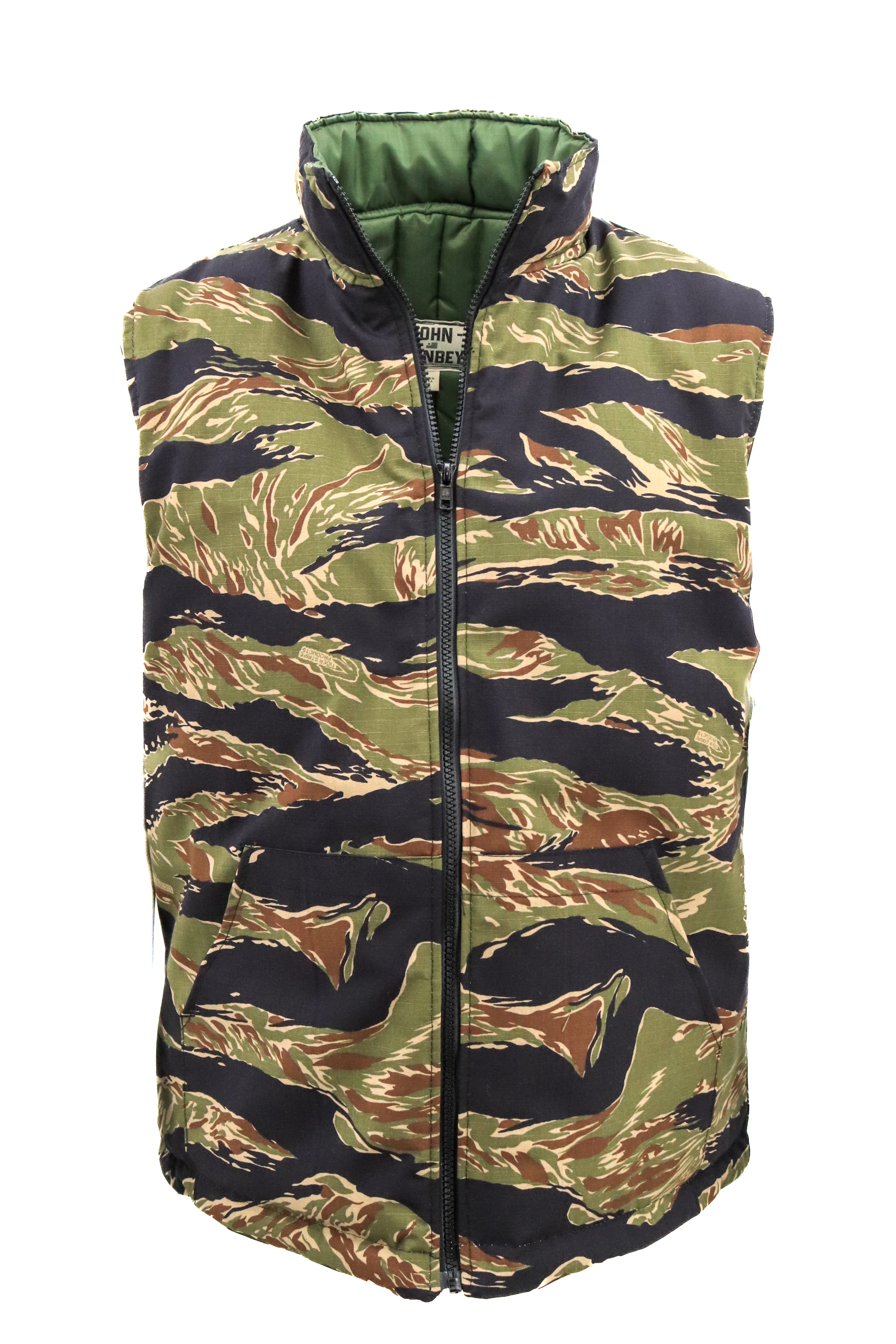 Tiger Stripe Cotton Ripstop Vest With Quilted Lining - Made in the US