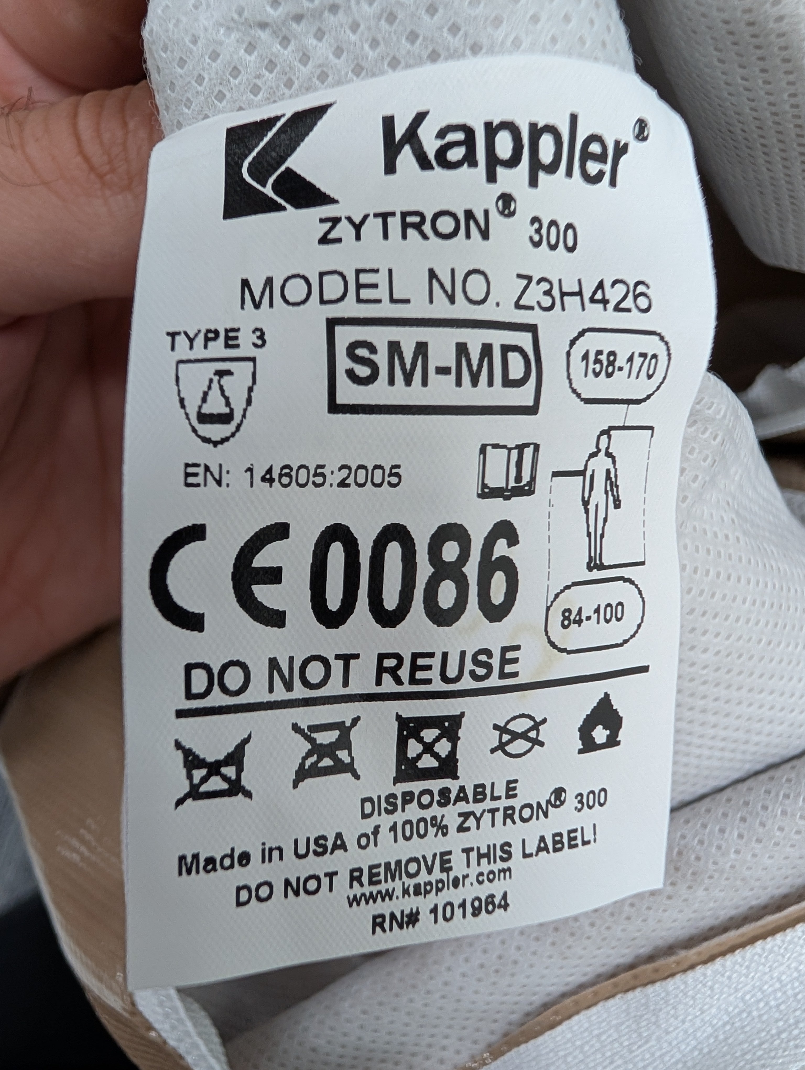 Zytron 300 Chemical Protection Coverall | McGuire Army Navy