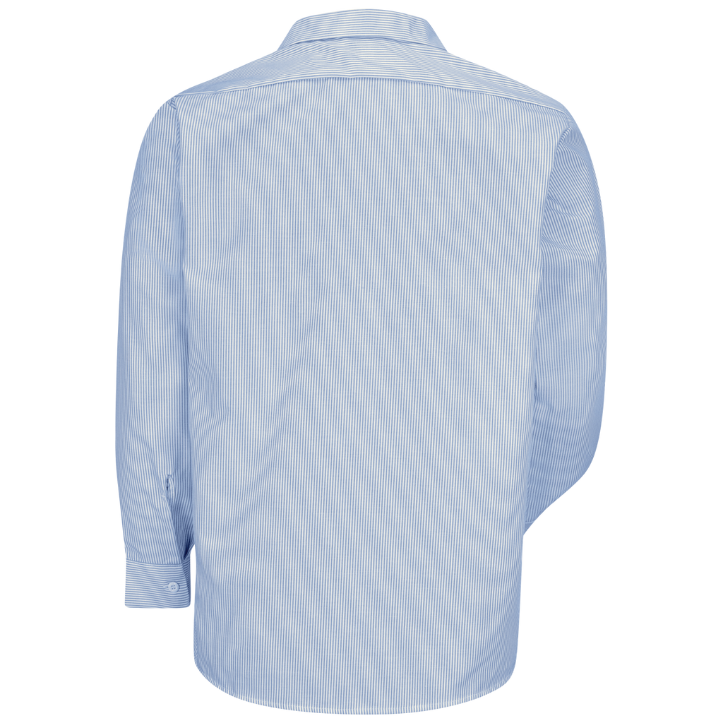 PolyCotton Stripe Work Shirt L/S, Blue/White
