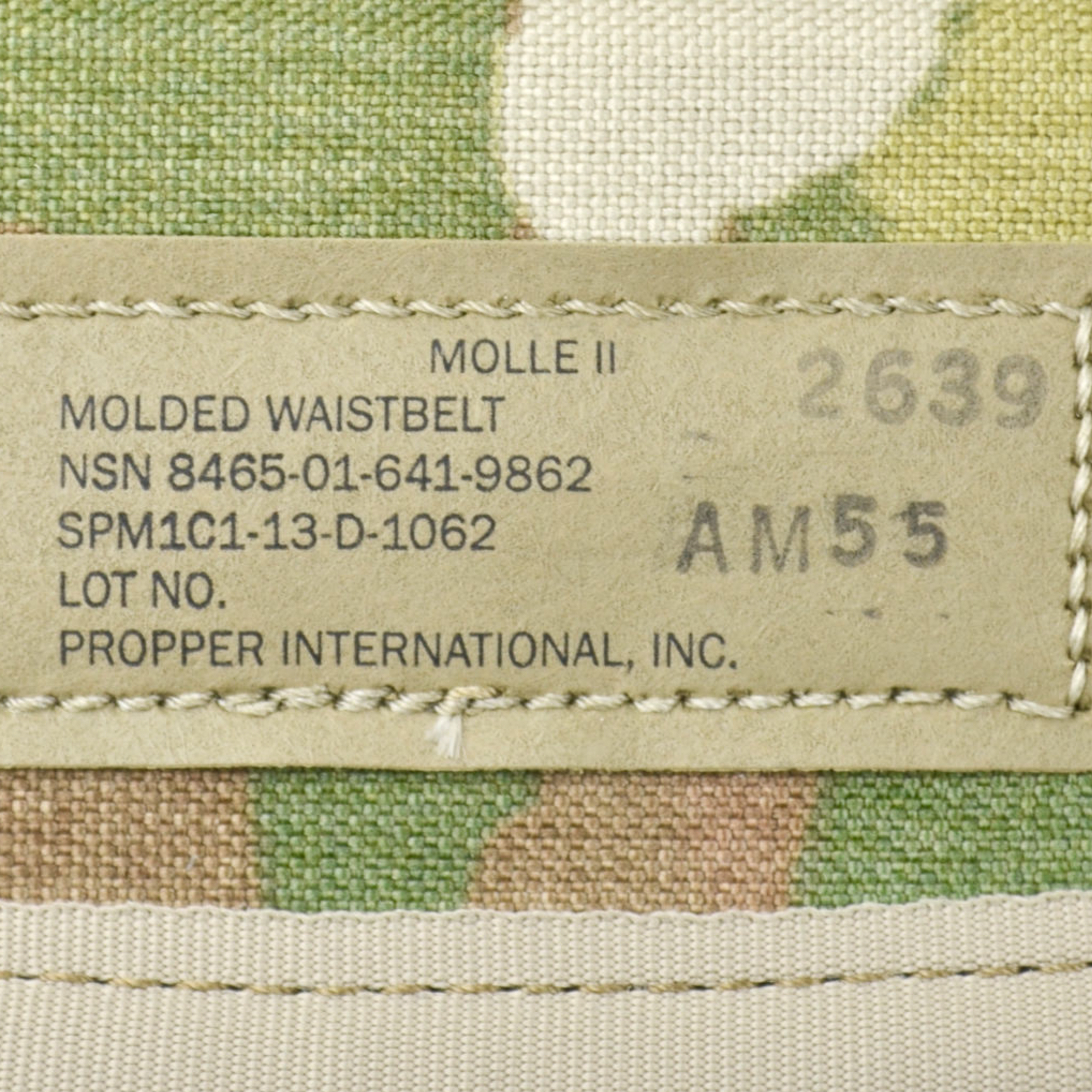 GI Molded Waist Belt (Kidney Pad) – MOLLE II, Multicam