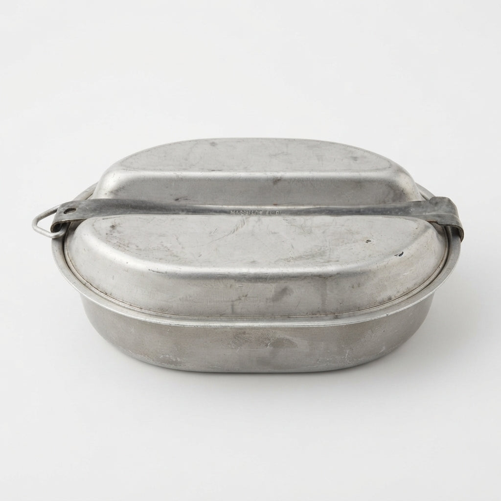 Vintage 1940s GI Mess Kit – WWII Era, Stainless Steel, Used