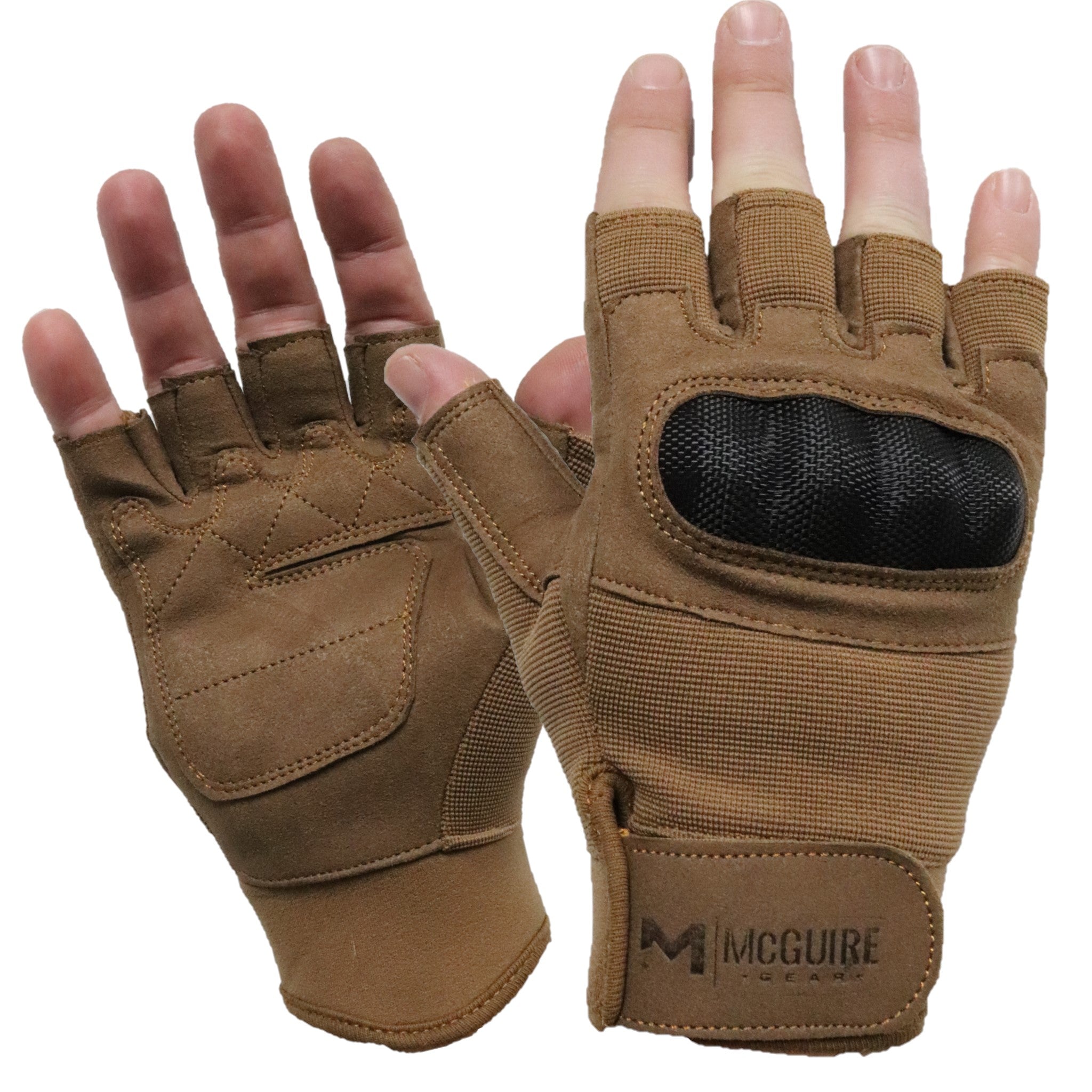 finger gears Tactical Half Finger Hard Knuckle Gloves Olive Drab / Small