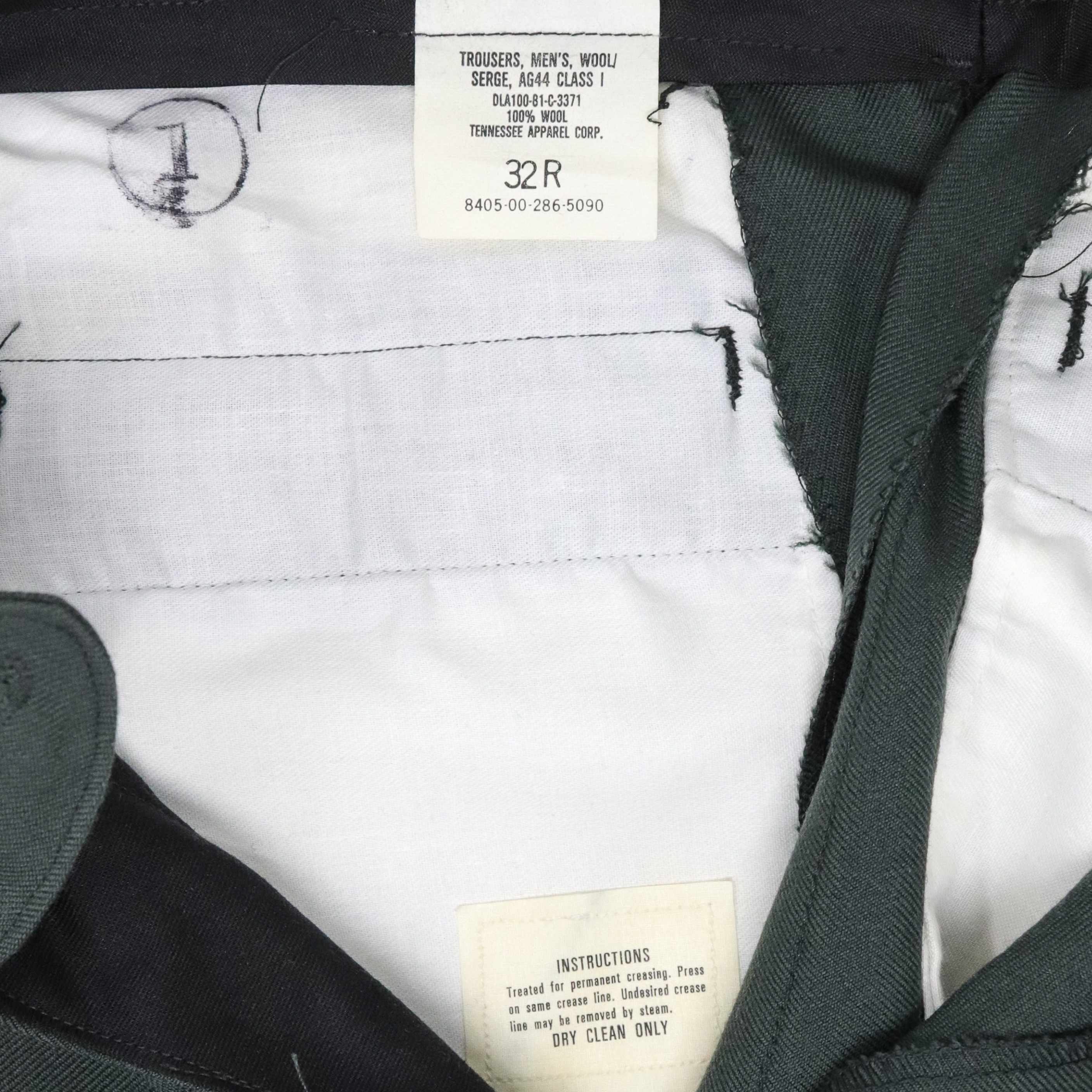 GI US Army Wool Dress Pants – AG44 Class I (Unhemmed)