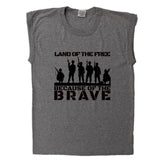 Land of the Free Graphic Muscle Shirt