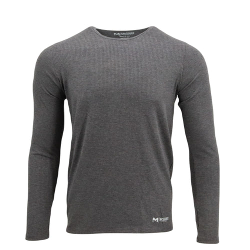 Poly Spandex Thermal Rib Top, Black