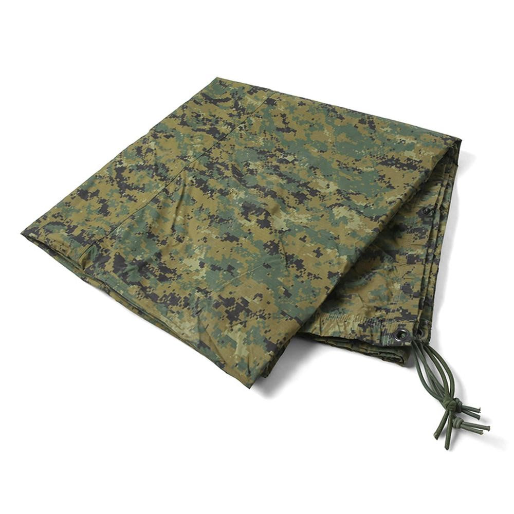 GI USMC Reversible Tarp— Used, Damaged - Woodland Camo