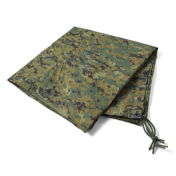 GI USMC Reversible Tarp— Used, Damaged - Woodland Camo