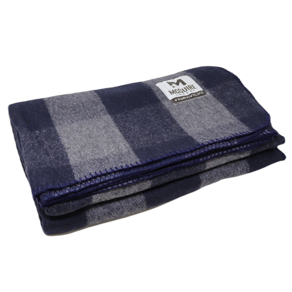 Bunkhouse Plaid Wool Camping Blanket, Green/Navy