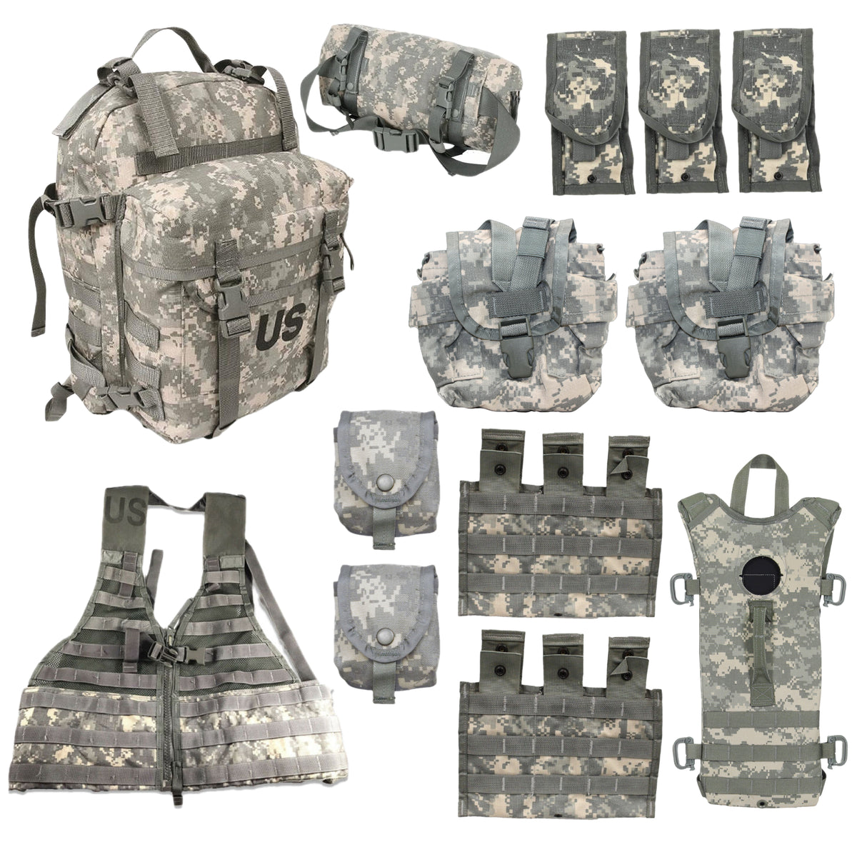 Genuine US Army Issue 13 Piece MOLLE Rifleman Kit - Used – McGuire Army ...