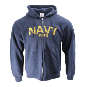 "Navy Wife" Full-Zip Sweatshirt