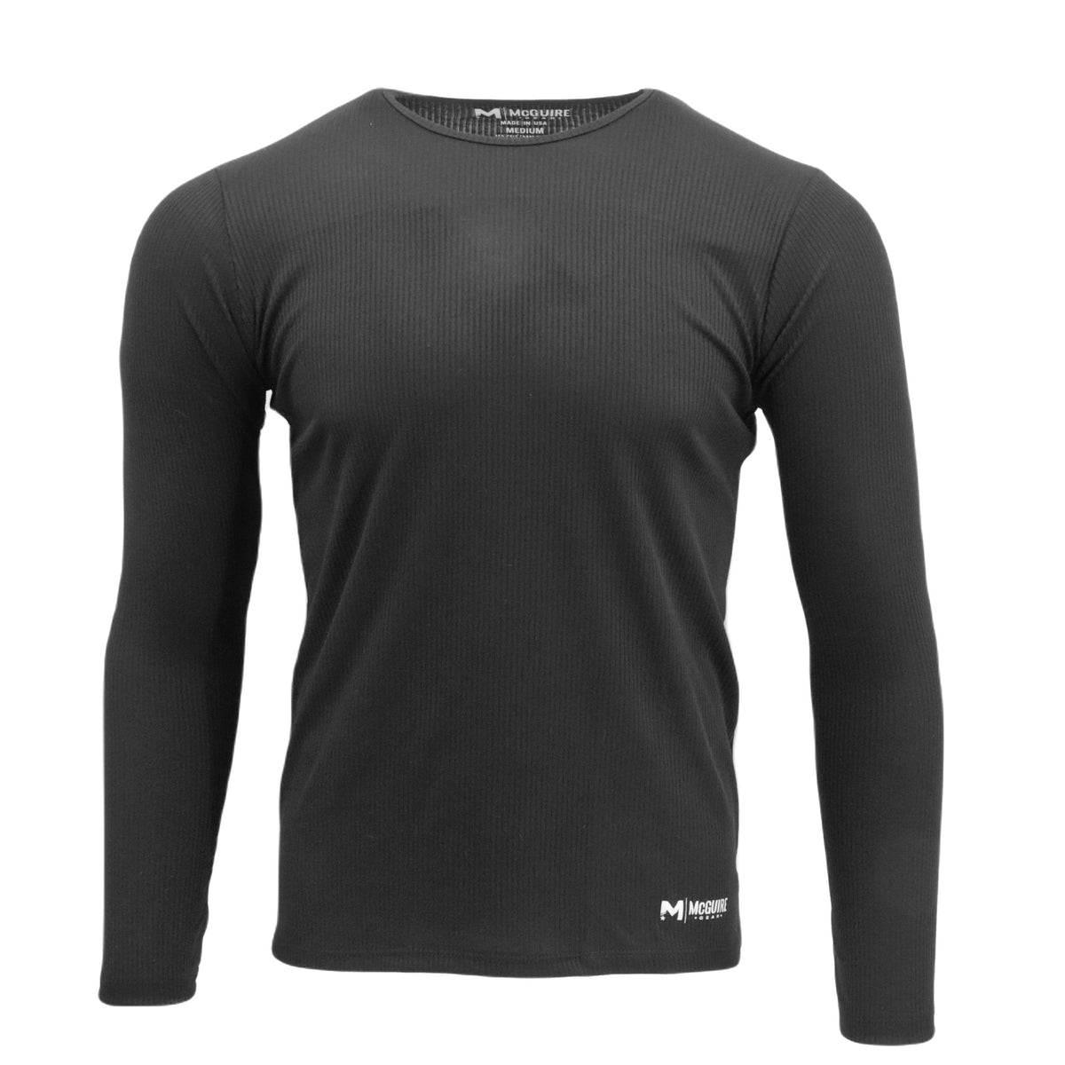 Poly Spandex Thermal Rib Top, Black