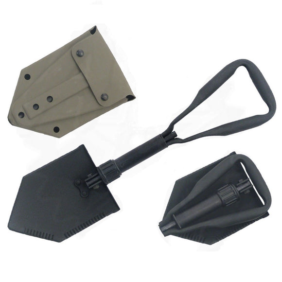 Collapsible Steel E-Tool Trench Shovel with Cover