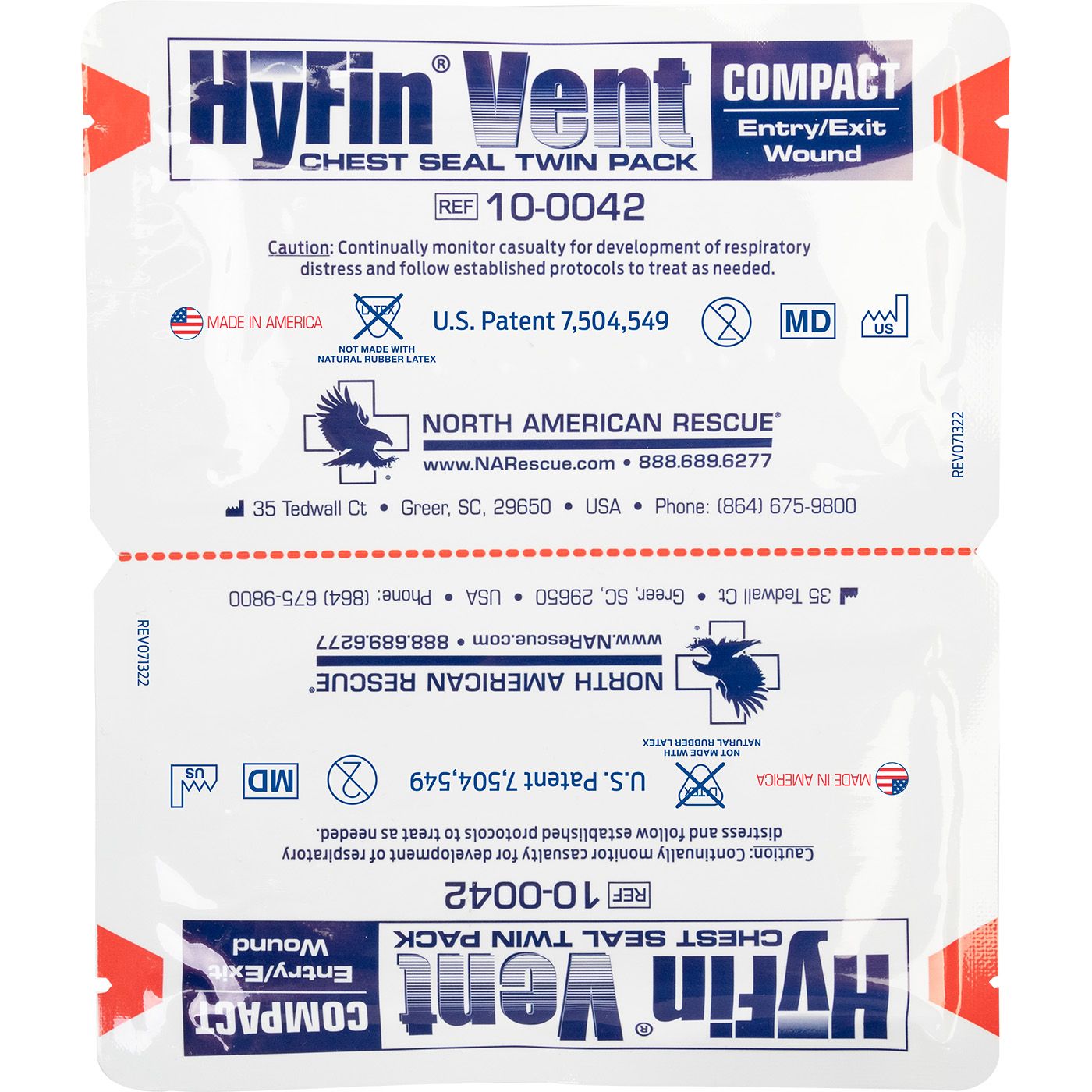 GI HyFin Vent Compact Chest Seal, Twin Pack —3 Pack