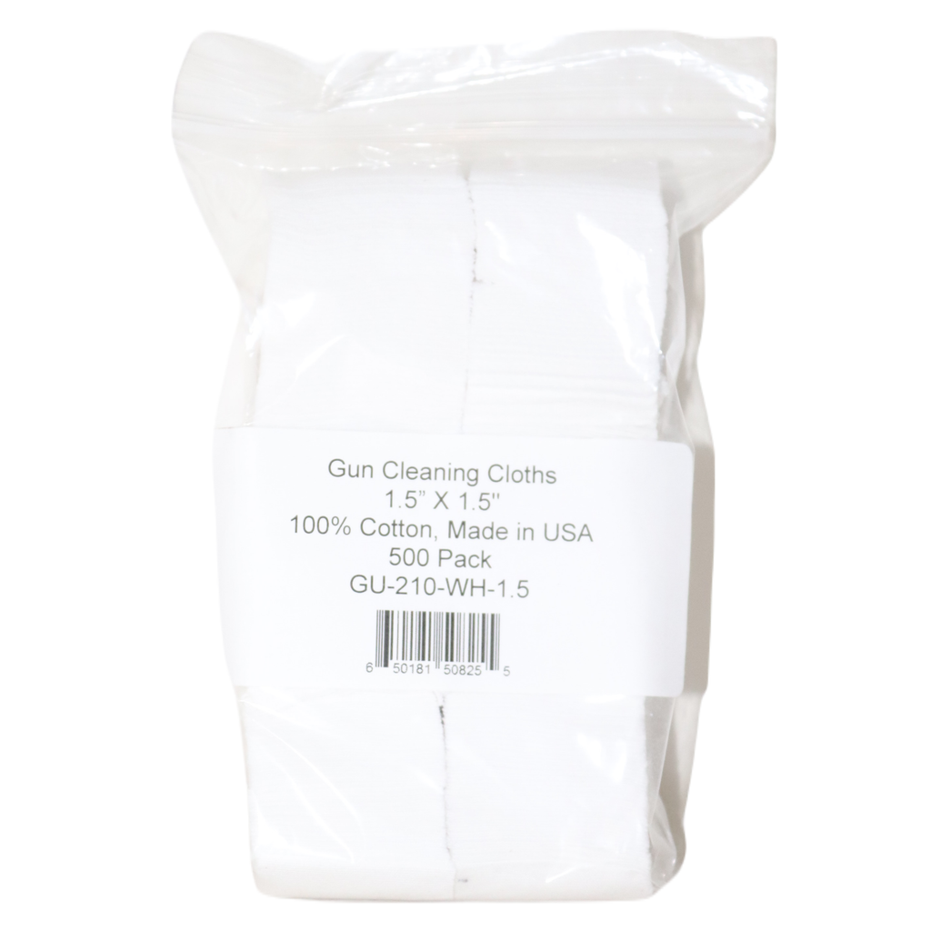 1.5" x 1.5" Cotton Gun Cleaning Cloths— 500 Pack
