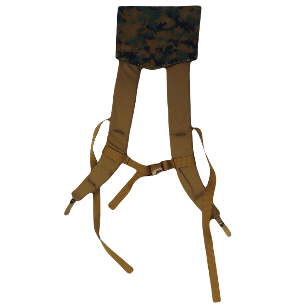 Improved MIL-Spec USMC ILBE Main Pack Straps— Woodland MARPAT
