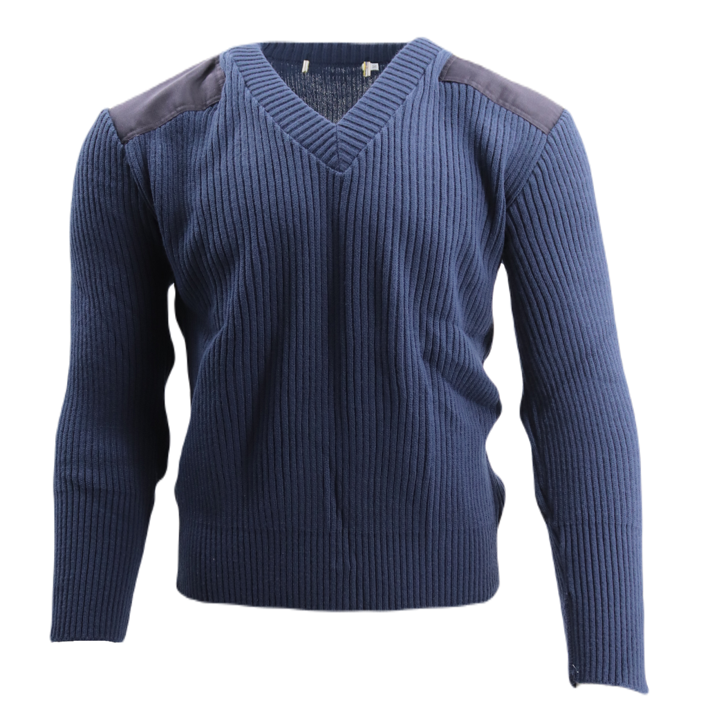 V-Neck Wool Blend Commando Sweater Navy / Medium V-Neck Wool Blend Commando Sweater Navy / Medium