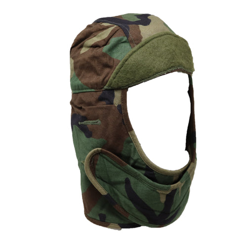 GI M-65 Cold Weather Insulating Helmet Liner— Used, Woodland Camo