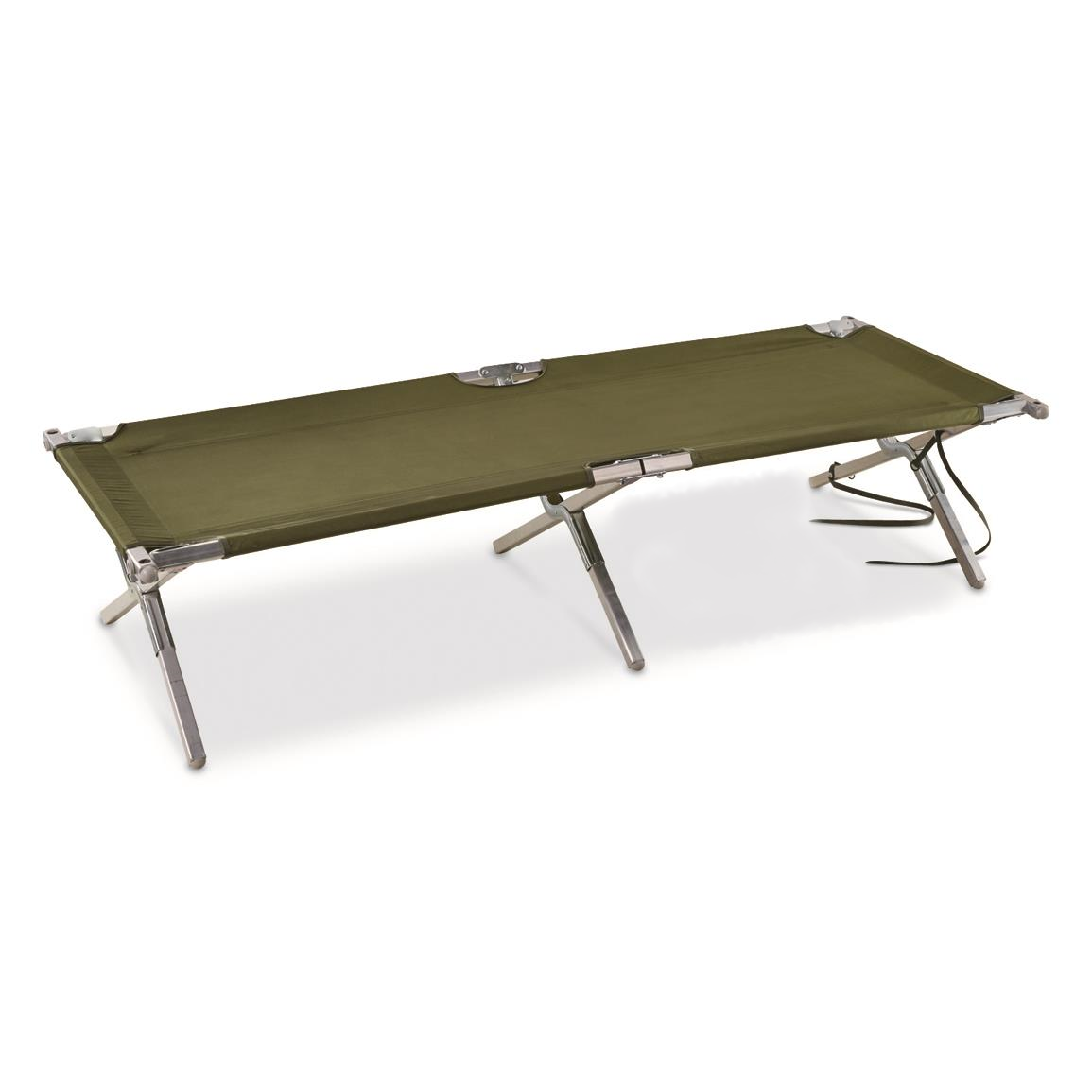 USGI Folding Cot with Aluminum Frame - NEW