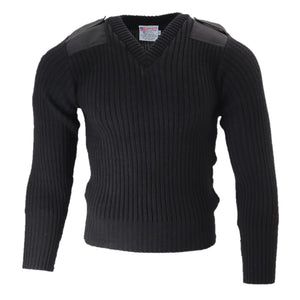 V-Neck Wool Commando Sweater— Small